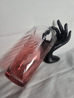 Starbucks Pink Ombre Twisted / Swirled Glass Tumbler (18 fl oz)